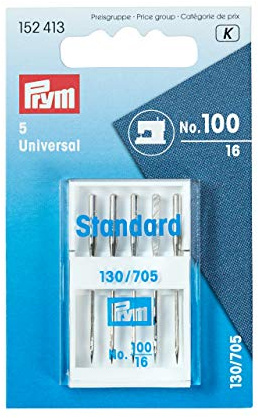 Prym 152413 Nähmaschinennadeln 130/705 Standard, silberfarbig, No. 100