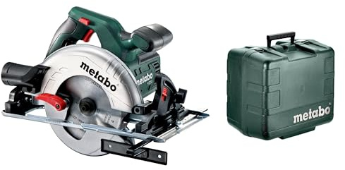 metabo Handkreissäge KS 55-1200 W, 55 mm Schnitttiefe, 160 mm Sägeblatt, 5600 U/min - Softgrip, Schnittanzeiger, Absauganschluss, Parallelanschlag - Inkl. Zubehör & Kunststoffkoffer