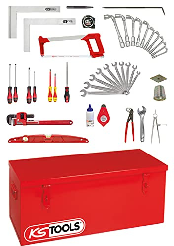 KS Tools 911.0042 - Caisse à outils moteur chaudronnier - Coffre de chantier sans plateau inclus - Equipée de 42 outils