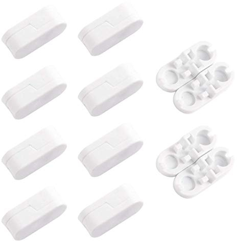 AKORD Replacement Vertical Roman Roller Blind Ball Chain cord Connector Clips, Plastic, White