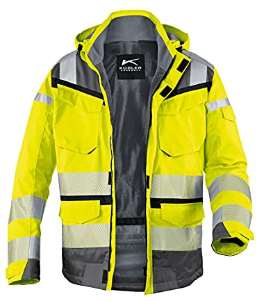 KÜBLER REFLECTIQ Wetterjacke Sympatex® PSA 2 – Jacke mit reflektierenden Elementen und Z‑Liner-Konstruktion warngelb/anthrazit Gr. M