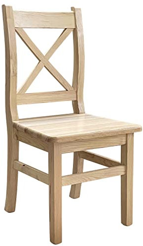 k koma Stuhl KREUZSTUHL Kiefer Holz LANDHAUSSTIL - NEU restaurantstuhl MASSIVHOLZ (Unbehandelt)