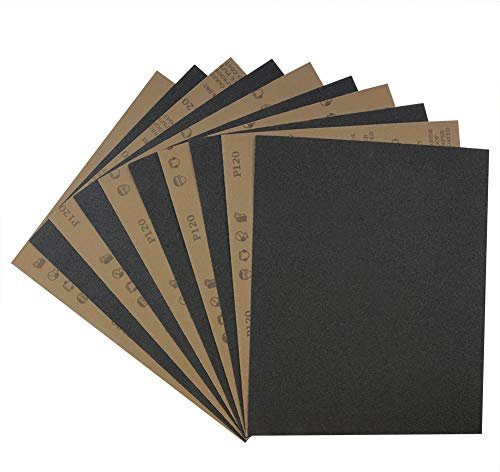 Wet and Dry Sandpaper 120 Grit Sanding Sheets 10 Pieces 230x280mm Abrasive Sanding Paper for Furniture, Automotive, Metal, Plastic, Wall Coat, Resin by MAXMAN