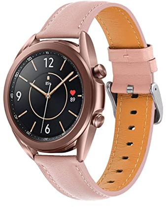 Juaupepo Echtleder-Armband kompatibel mit Galaxy Watch 3 41mm, Damen und Herren 20 mm Schnellverschluss-Armband für Galaxy Watch 7 6 5 4 Classic/Watch 42 mm Smartwatch