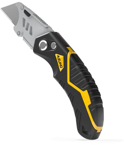 AZUNO Faltbares Allzweckmesser, robuster Kartonschneider für Kartons, Pappe und Kisten, Klingenaufbewahrungsdesign
