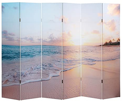 Foto-Paravent HWC-A83, Raumteiler Trennwand Sichtschutz, MVG-Zertifiziert - 180x244cm Ocean
