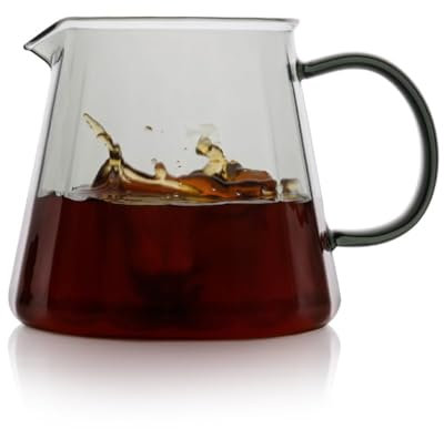 watchget Glass Coffee Carafe 500ml/17oz - Heat Resistant Borosilicate Coffee Server, Transparent Green Pour Over Coffee Pot Maker, Ideal for Home, Office, and Café