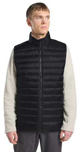 Jack Wolfskin Pilvi Down Vest M Dunväst, Svart, XL för Män, Svart, XL