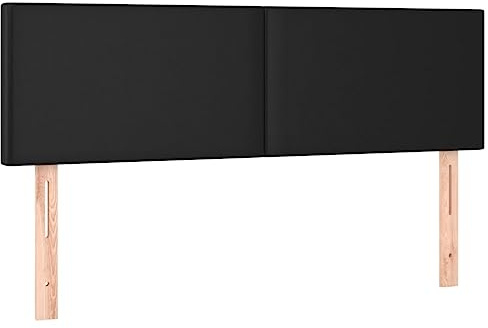vidaXL Sänggavlar svart 144x5x78/88 cm konstläder