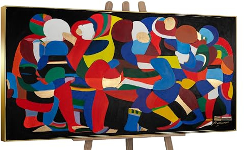 YS-Art Abstrakt Pop Art Acrylbild Tänze der Farben und Formen handgemalt