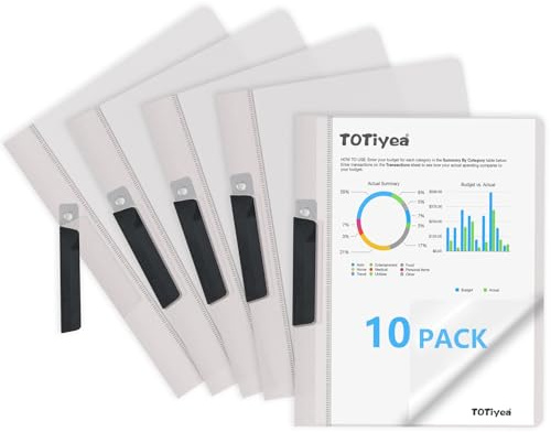 TOTiyea 10 Pack Clear Report Covers with Swing Clip, File Folder with Swing Clip, 30 Sheets Capacity, Slide Locking Report Covers, Letter Size, Clear