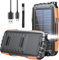 2025 56800mAh 65W Portable Power Bank Battery Pack, 3 Charging Ports USB-C Fast Charging Phone Charger, Outdoor Solar Charger with LED Display&Flashlight, for Multi-Fuction Uses