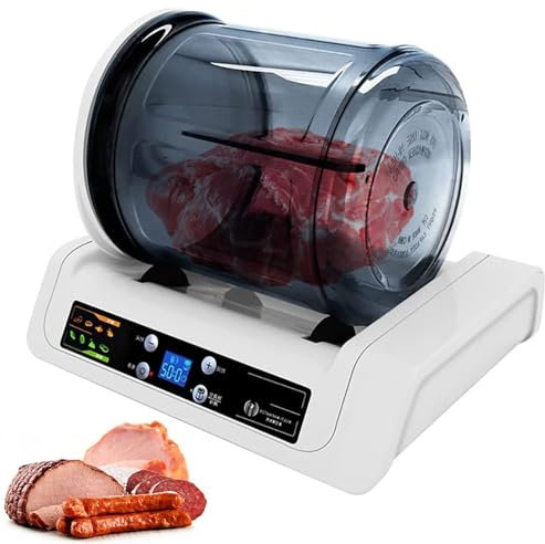 Vacuum Tumbler Marinating Machine with Free Meat Tenderizer, 7L Large Capacity Vacuum Food Tumbling Machine, Meat Tumbler Marinator with 0-10h Timer Setting, for Meat & Vegetable