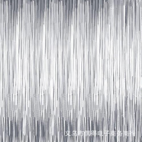 Silvester Lametta Vorhänge Silber, 5 Stück Metallische Glitzervorhang Fringe, Glitzer Tinsel Curtain, Folienfransen Vorhang für Weihnachtsbaum Geburtstage Festivals Party ​Bühnendekor (Silber)