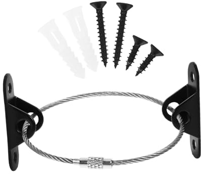 Möbelanker 2 Satz Schwarz Edelstahl für Schränke und Bücherregale | Hardware Pack, Zuverlässige Kippsicherung, Einfache Montage, für Kinder und Haustiere