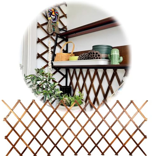 LTSRLL Treillis en Bois Extensible, Décoration Cloison, Support pour Plantes Grimpantes, Panneau Mural en Grille De Taille Réglable(H120)