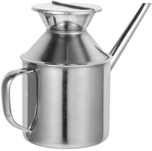 LALADEFIEE Dispenser per Olio da Cucina in Acciaio Inossidabile 200Ml Filtro, Contenitore per Olio Resistente e Affidabile, per Uso in Cucina
