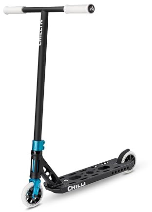 Chilli Pro Scooter Ventus M | High-End Stunt Scooter | Der Leichteste Park Scooter für Bestleistungen in der Luft | Gesamthöhe vo 81 cm | 110 mm PU Räder mit ABEC 9 Bearings | Black/White