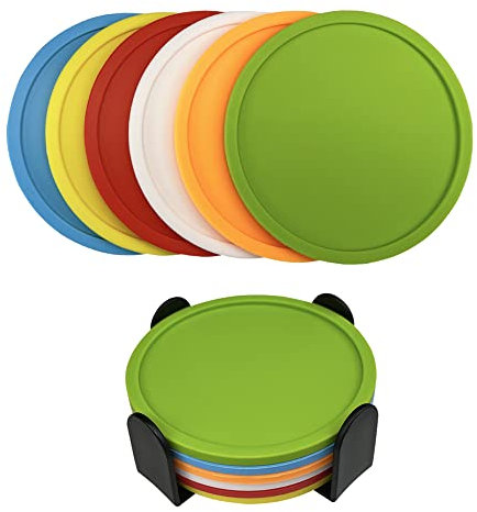 6 Stück Silikon-Untersetzer, Tasse Getränkeuntersetzer, hitzebeständiges Glaskissen, Kaffee-Untersetzer für Tisch, Schreibtisch, Küche, Büro (Mix Color)