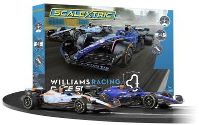Scalextric C1450P 1:32 Williams Racing Race Set 484cm - 4,8m Streckenlänge, mit 2 Handreglern, Rennstrecken-Set, Slotcar Formel 1