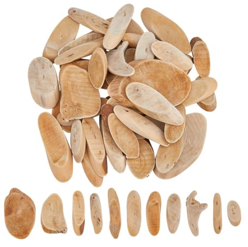 SUPERFINDINGS 300g Holz-Stücke Ovale Holzhandwerkscheiben Ovale Holzscheiben Birkenstamm Geschnitten Rahmen Kranz Surf Art Stranddekoration Für Basteln Kartenherstellung Verzierungen Fotorequisiten