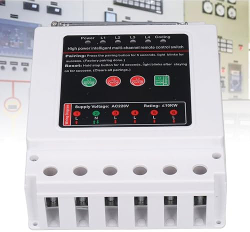 Interruptor Remoto Inalámbrico de Bonkzebu, 4 Canales Diseño de 4 Canales Control Remoto, Potente Interruptor de Control Remoto Inalámbrico de Carga, para la Industria