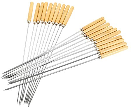 Happyyami 1ensemble Set De Brochettes Acier Inoxydable Pour Bbq Brochettes Réutilisables Avec Poignée Pour Fêtes Plein Air Camping Et Barbecue Famille