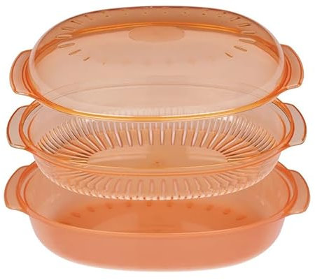 FIGEVIDA Vaporiera ovale universale per la cottura a vapore nel forno a microonde compatibile per Wpro 484000008885