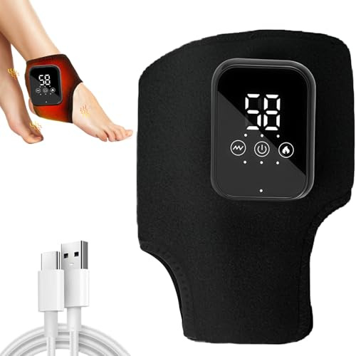 Foot Massager, Feet Massager, Electric Foot Massagerses, Heated Ankle Brace, Cordless Ankle Massager with 5 Heat Settings, Feet Warmer with Deep Kneading Massager for Ankl-e, Heel, Sole, Arch (B)