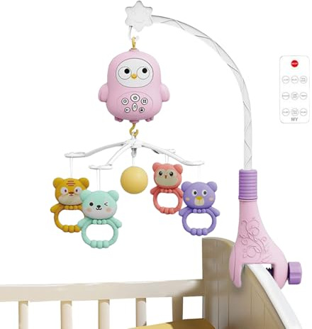 lyanny Mobile per culla, lettino portatile con scatola musicale | sonaglio culla giocattolo per camera da e soggiorno, per ragazze e comodini nella cameretta dei bambini