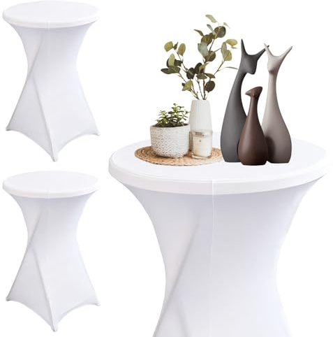 Fonyet 2 Stück Stehtisch Husse Stretch Tischhussen für Stehtische 80 cm x 110 cm, Spannbare Stehtischhussen für Party, Bankett, Hochzeitsereignis, Ausstellung, Freien
