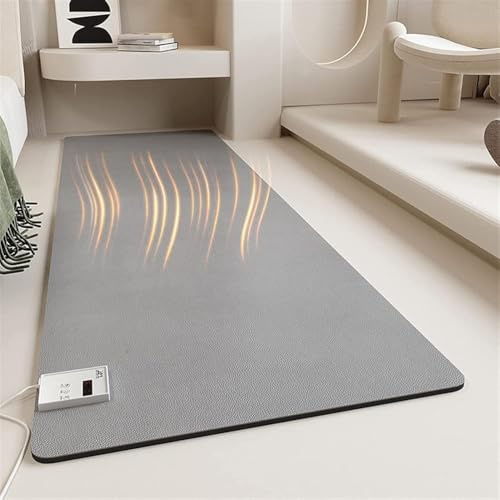 SEVOLY Calentador de Suelo Radiante infrarrojo, Alfombra eléctrica con termostato Ajustable de 60 Niveles, Impermeable, Temporizador de 12 Horas, Alfombra eléctrica,50x100cm