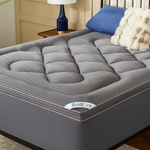 BEDLORE Matratzentopper 140x200cm, Matratzenschoner zur Linderung von Rückenschmerzen, weiche und atmungsaktive Matratzenauflage mit tiefen Taschen, für Matratzen bis zu 30cm Dicke, Grau
