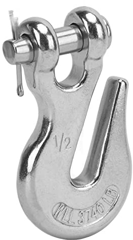 Gancho deslizante de 1/2 pulgada Gancho de elevación de acero inoxidable 316 Capacidad de carga de 3000 libras Fuerza de tracción de 3600 libras para maquinaria forestal de