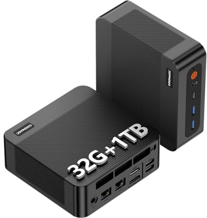 origimagic Ryzen 9 6900HX (bis zu 4,9 GHz) Mini PC, 32 GB LPDDR5X 6400Mhz 1TB M.2 NVME SSD Mini Computer, AMD Radeon 680M, Dual Gigabit LAN, WiFi 6E, BT5.2, 4K Triple Display, USB 3.2 x 3