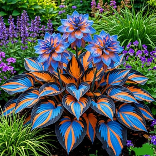 Glänzende Funkie – Schattenverträgliche Blattschmuckpflanze für den Garten – Immergrün und pflegeleicht-4 PCS-A