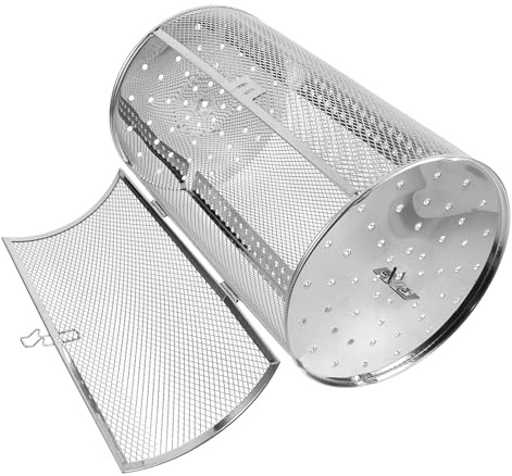 Homoyoyo Rotisserie Oven Basket Stainless Steel Rotisserie Cage for Electric Oven 180X300Mm Rotating Bbq Kabob Grilling Basket for Roasting Nuts Vegetables and Chicken
