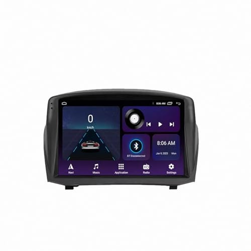 Radio Macchina Touch Screen per Fiesta Mk 6 2008-2019 Telecamera di Backup, Stereo Auto con Navigazione Gps, Controllo Vocale, Schermo Touch, Bluetooth, Mirror, 4 Nucleo 4G+64G