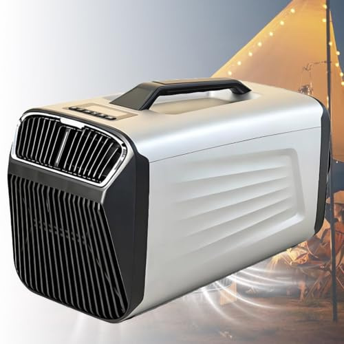 Mobil AC-enhet för husbil, 5200 BTU 2-i-1 bärbar luftkonditionering, tyst camping-AC-enhet med kompressor, låg strömförbrukning för tält, husbil, kylning + avfuktning + fläkt + viloläge Silver-24V