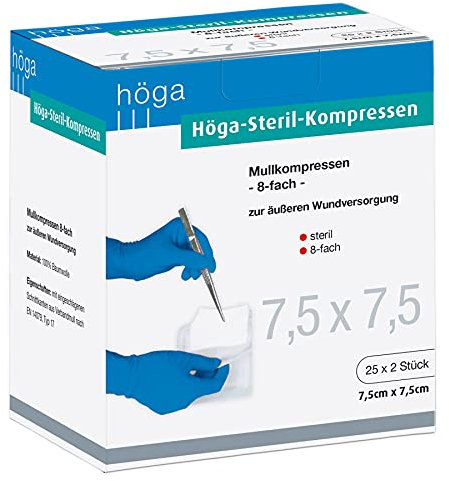 Höga Steril Kompressen 10 x 10 cm 8 fach, 25X2 St