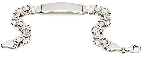925 Silber Armband mit Gravurplatte 11mm 21cm - ID-KAFLRH-110-21