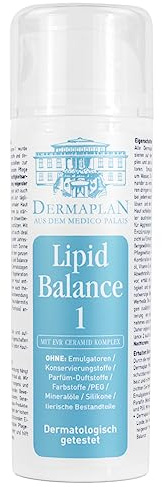DERMAPLAN Lipid Balance 1 Feuchtigkeitscreme, leicht, 15% Lipide, 150 ml | Basispflege bei Neurodermitis und Psoriasis, für empfindliche, feuchtigkeitsarme Haut, zieht schnell ein, vegan
