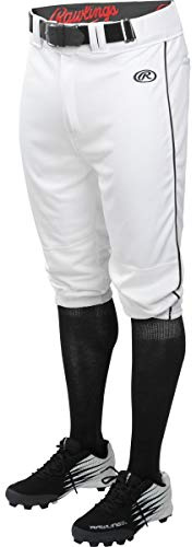 Rawlings Launch Series Baseball Pants | Knicker Fit | Adult Sizes | Piped | Multiple Colors Pantalones, Hombre, Blanco/Negro, S