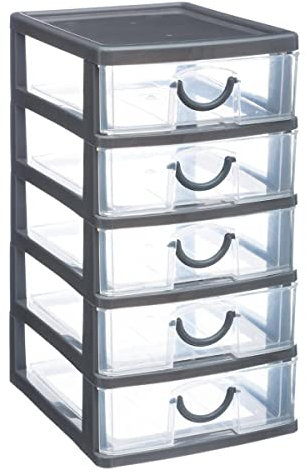 5five - rangement tour plastique 5 tiroirs grand modèle