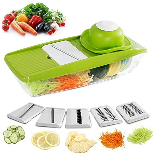 9 in 1 Mandolin Vegetable Food Slicer Julienne and Container - Peeler Cutter Slice