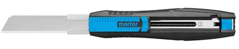 MARTOR Sicherheitsmesser Mit Klingeneinzug, SECUNORM 380, Profi Cuttermesser, Lange Klinge, Rechts- & Linkshänder, Wellenschliff, GS Geprüft