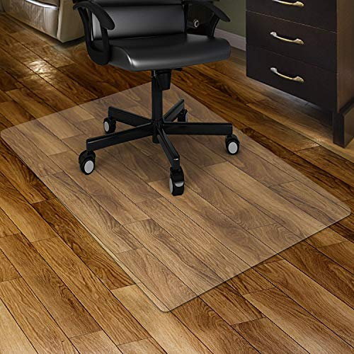 Kuyal Clear Chair mat for Hard Floors 75 x 120 cm (2.5' x 4') Transparent Floor Mats Wood/Tile Protection Mat for Office & Home