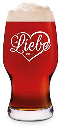 Leonardo Craft Beer Glas 0,5 L Bierglas Geschenk - Herz Ich Liebe Dich