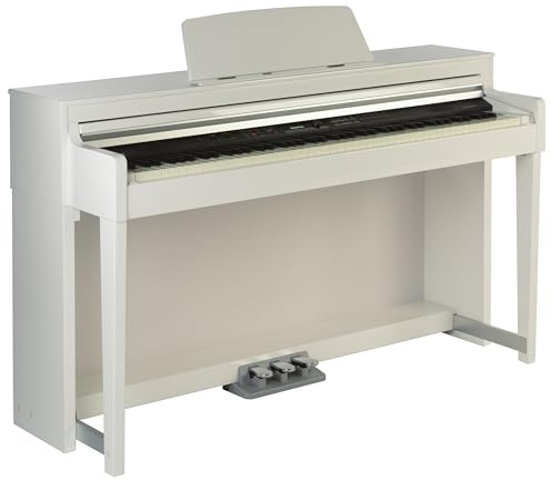 Fame DP 8600 BT WP V2 Digitalpiano, Weiß Hochglanz, 88 Tasten mit Hammermechanik, 181 Sounds, 50 Styles, USB MIDI/AUDIO Interface, Aufnahmefunktion, inklusive Dreifachpedal und Netzteil