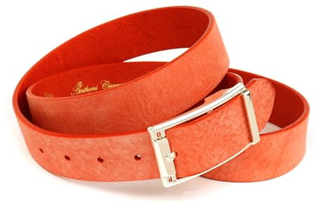 Anthoni Crown Damen Ledergürtel 551JB231OR Gürtel, Orange, 105